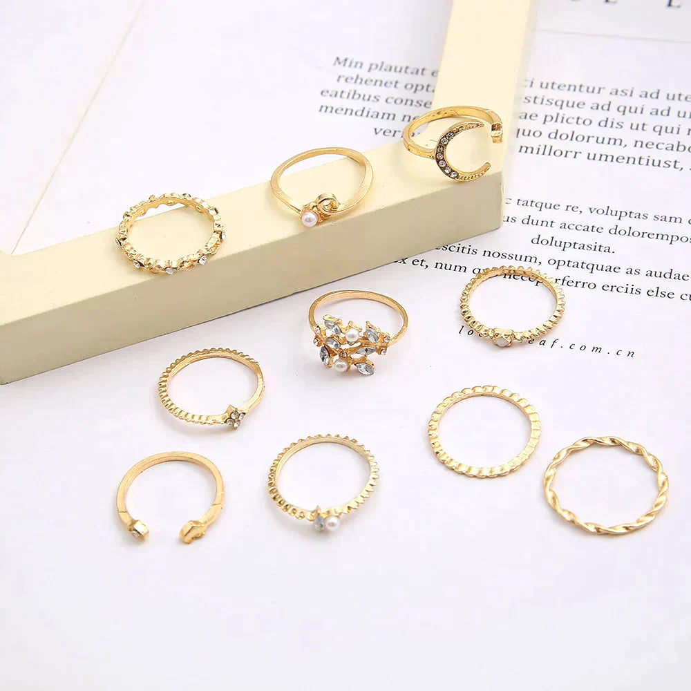 Celeste™ | Bohemian Gold Ring Set