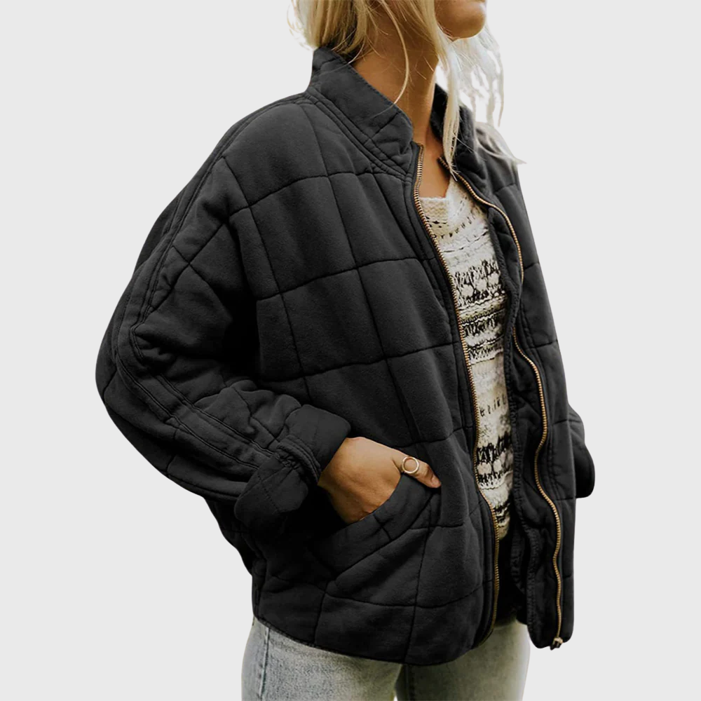 JOSIANE | Elegancka, pikowana kurtka w oversize'owym stylu
