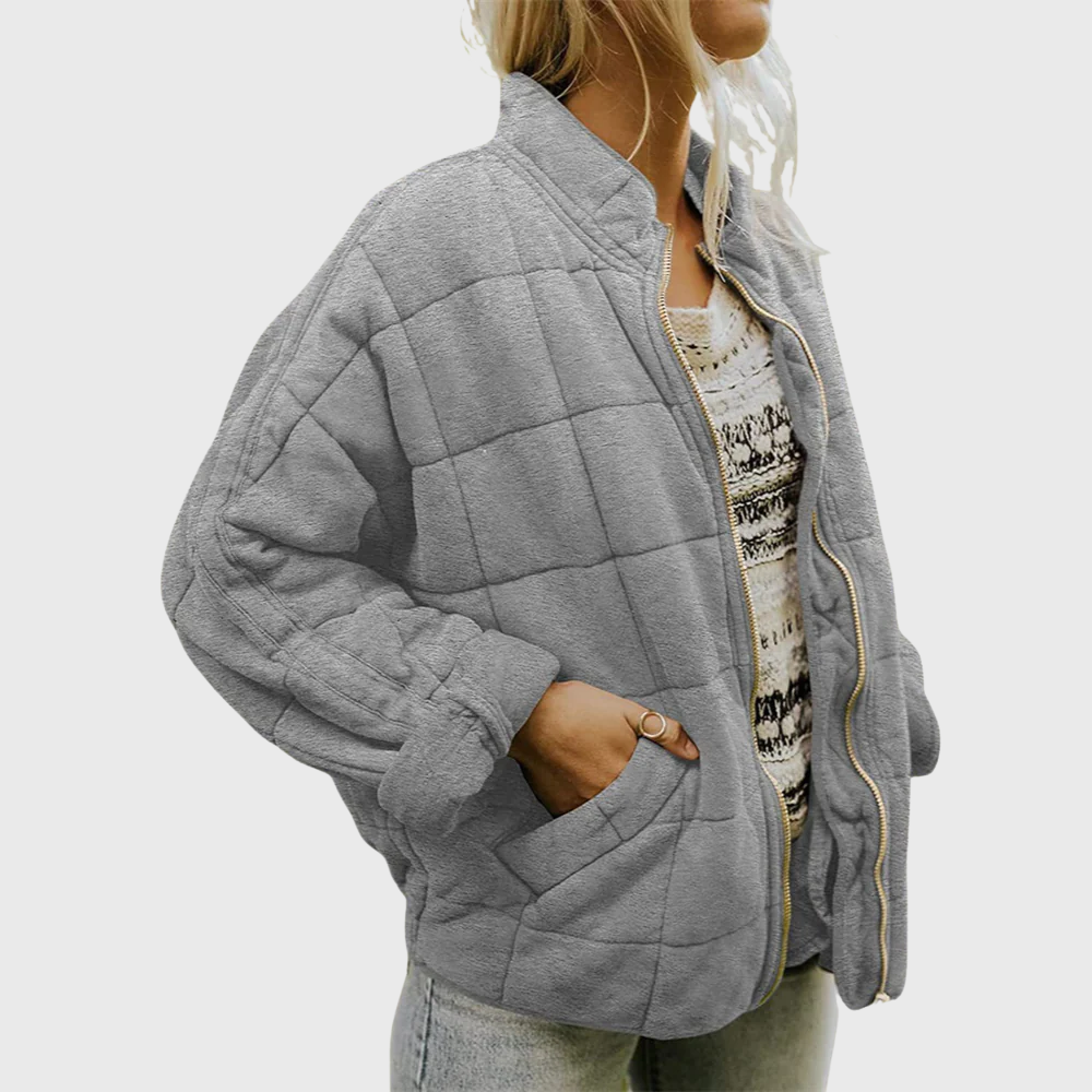 JOSIANE | Elegancka, pikowana kurtka w oversize'owym stylu