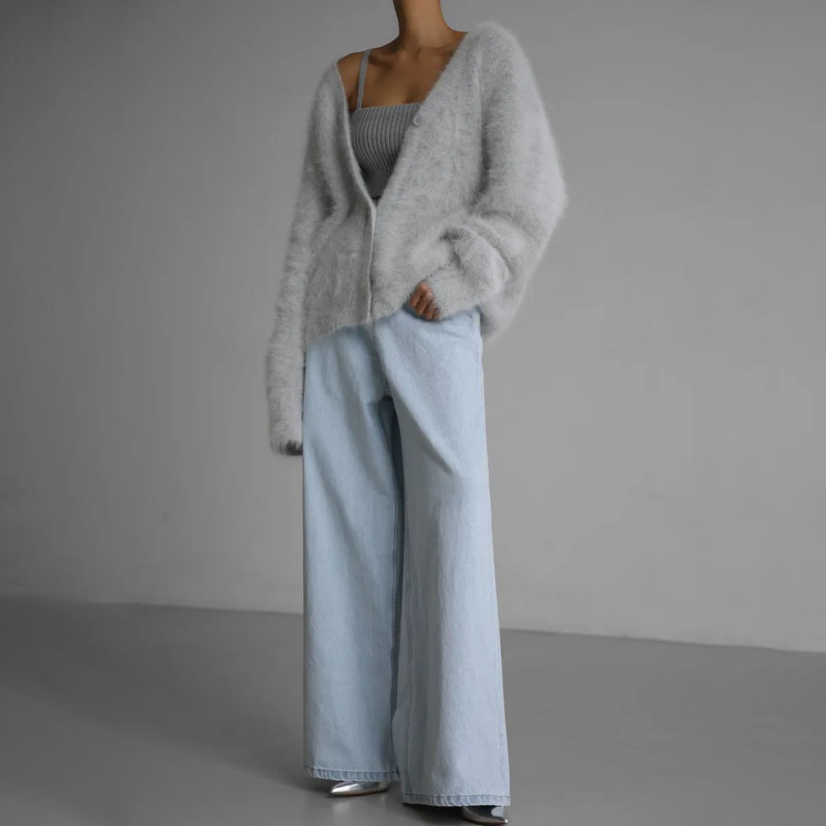DHALIA | Elegancki kardigan w oversize'owym stylu