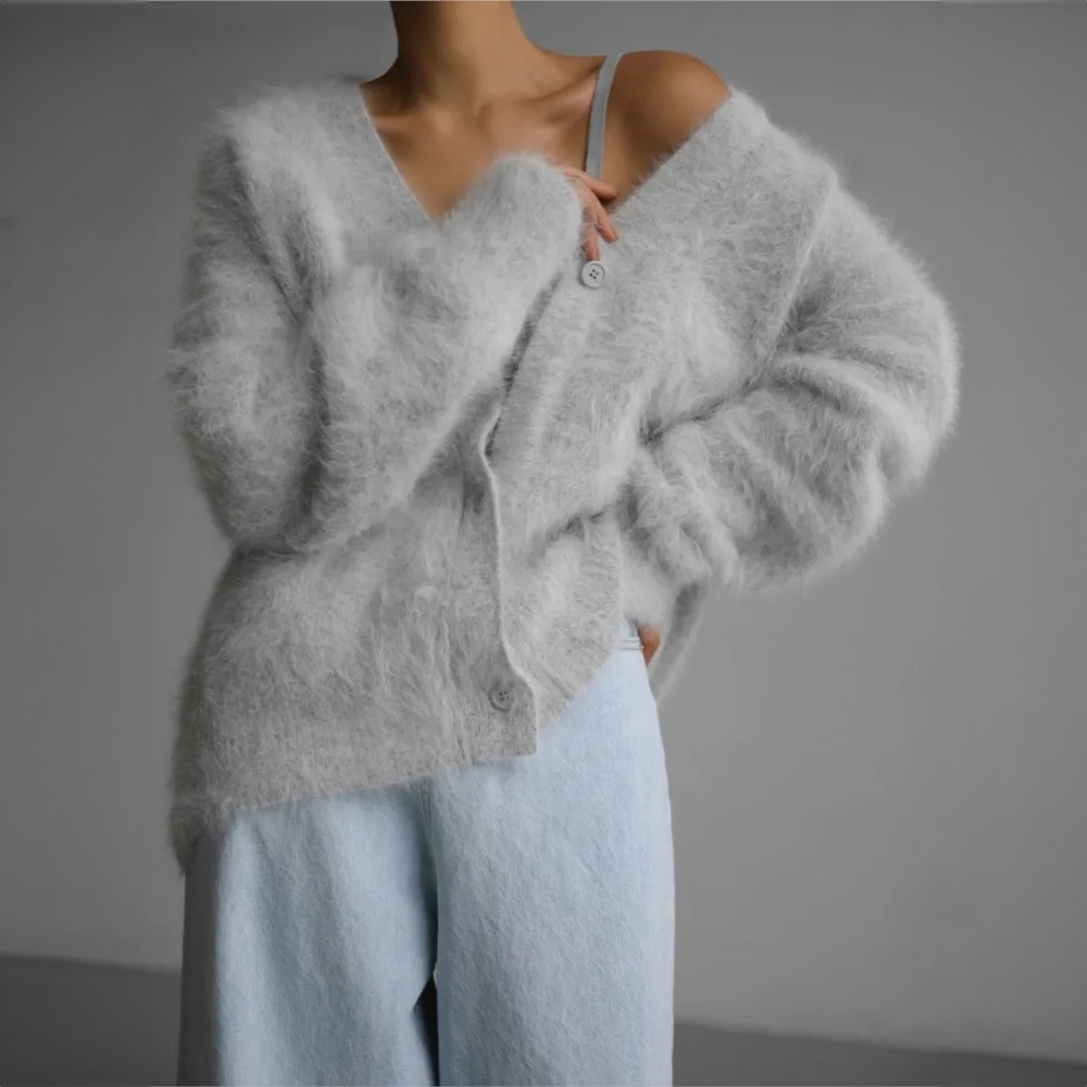 DHALIA | Elegancki kardigan w oversize'owym stylu