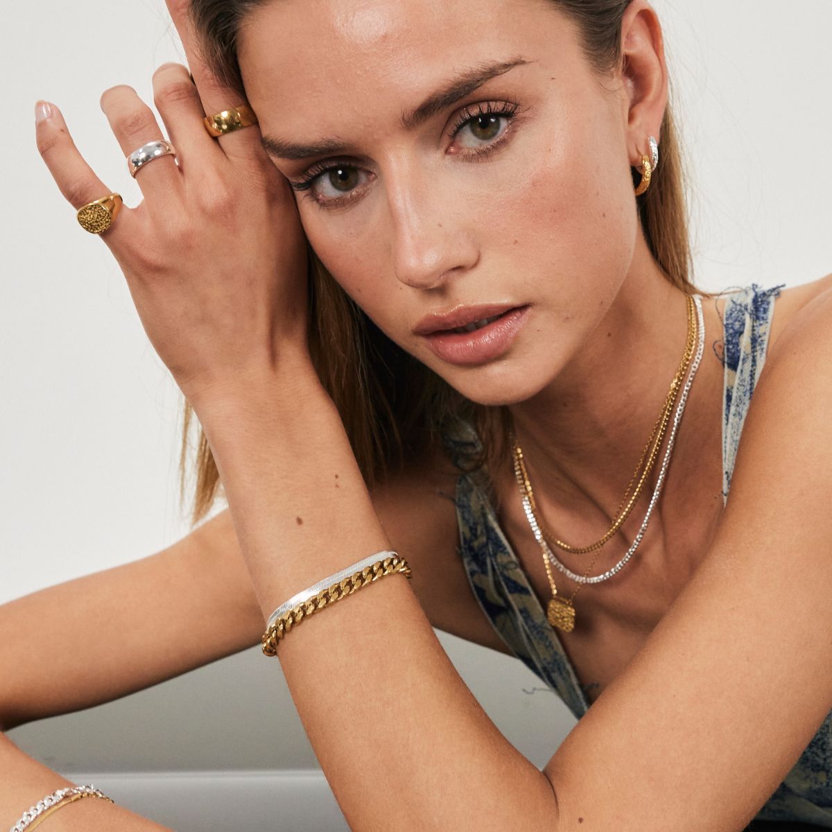 Fladt Ormlænke Armbånd – 925 Sølvbelægning, 4 mm