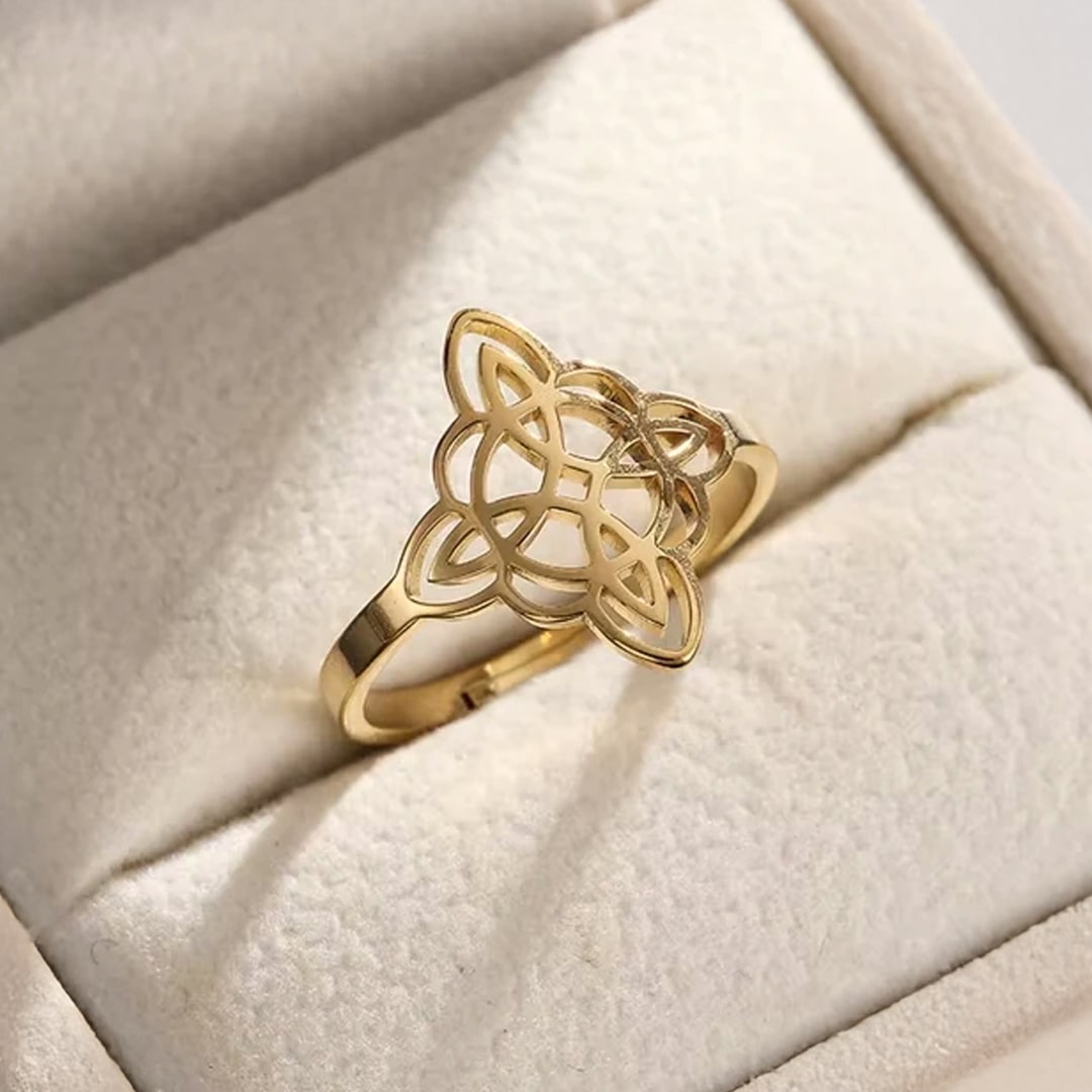 Justérbar Ring 'Evig Beskyttelse' - Troldmandsknude Design