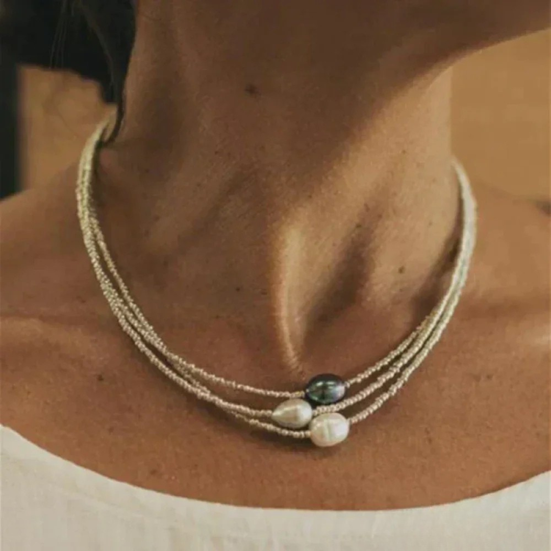 Retro Halsband med Sötvattenspärlor