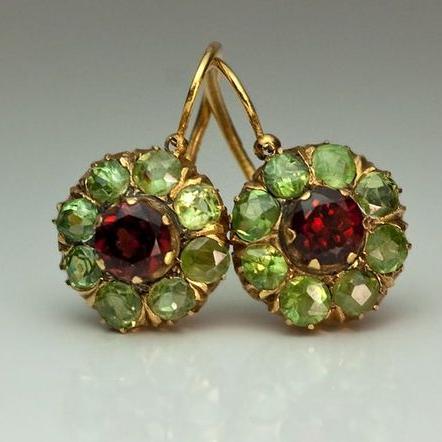 Emerald Red Glossy Earrings