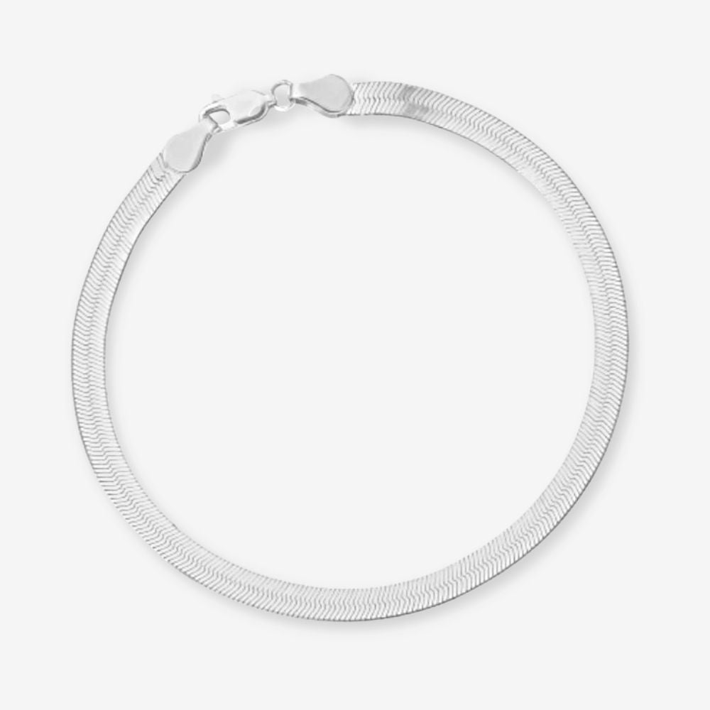 Fladt Ormlænke Armbånd – 925 Sølvbelægning, 4 mm