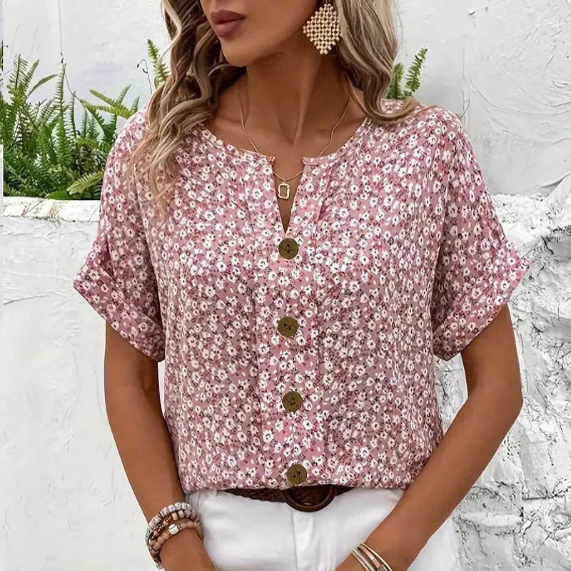 IZABELLA | Elegancka Bluzka z Kwiatowym Motywem