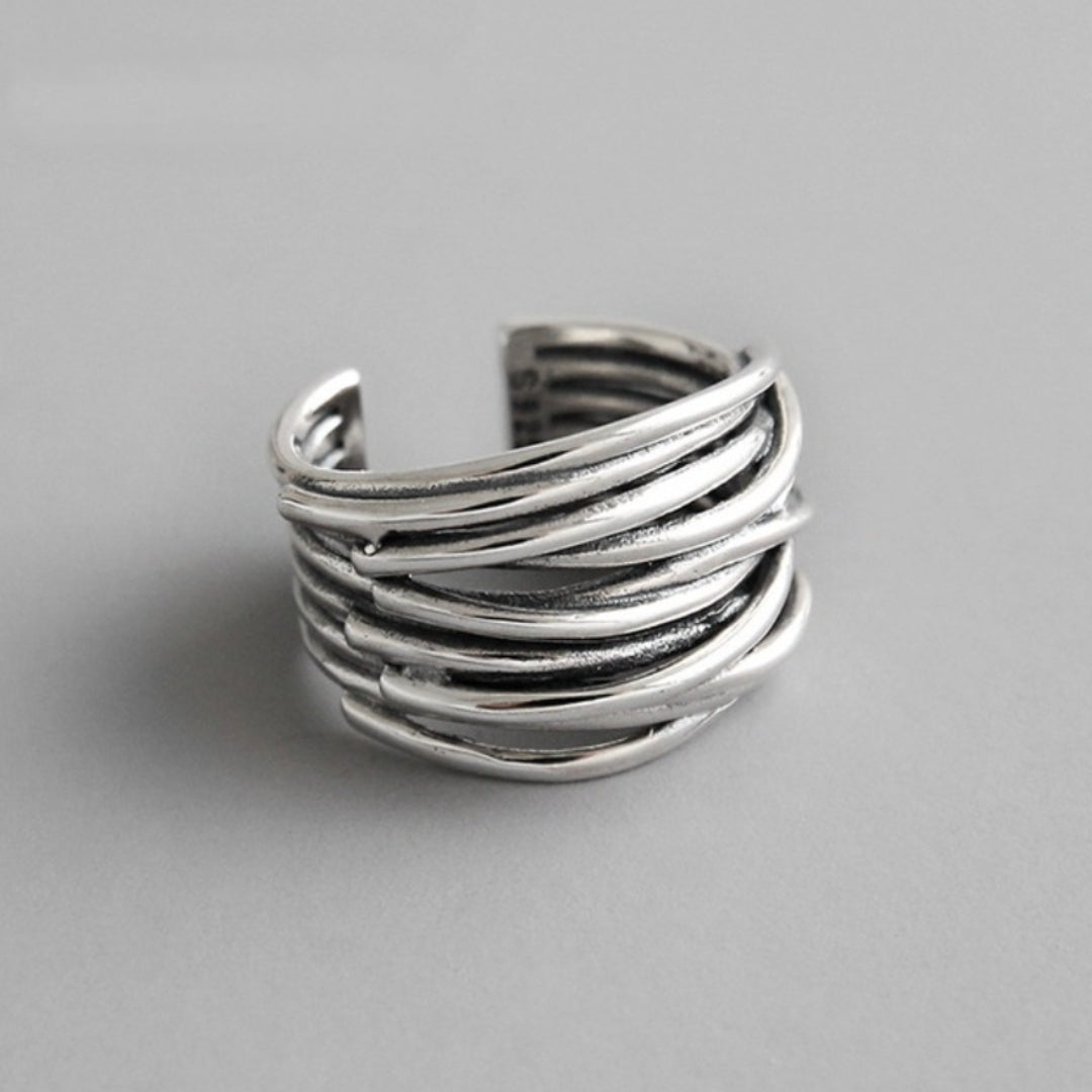 Justérbar Ring i 925 Sterling Sølv med Lagerdesign