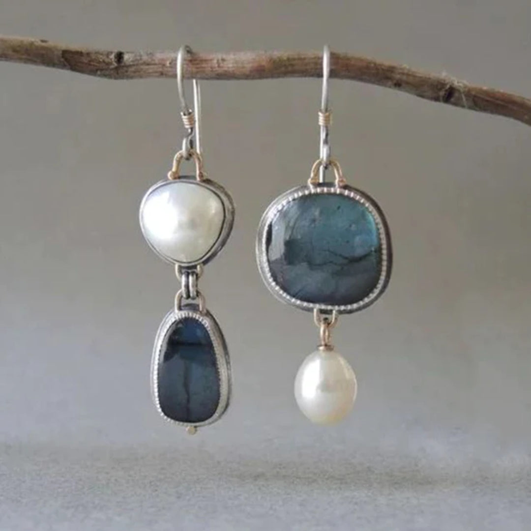 Retro Blue Stone Earrings