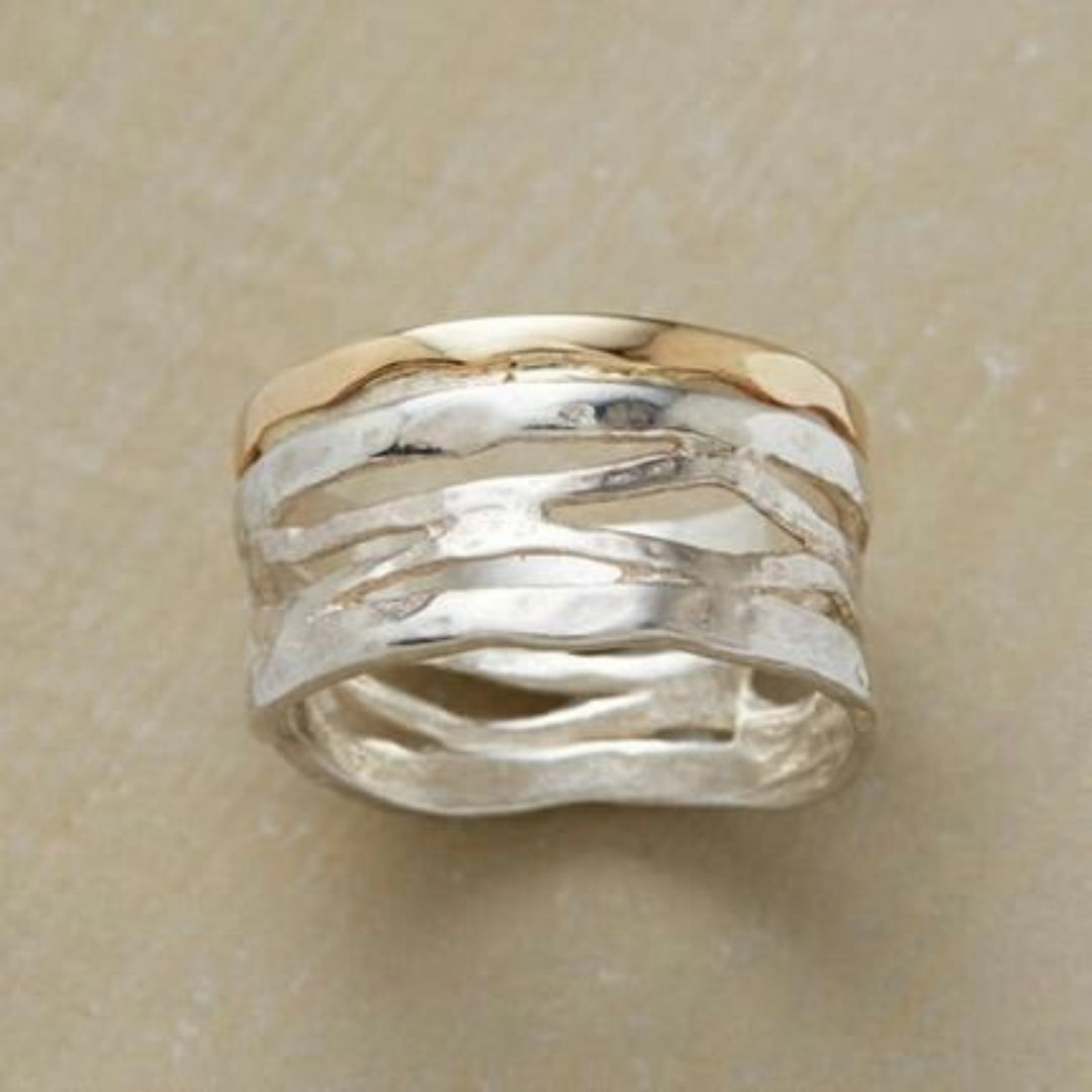 Vintage Ring i Guld og Sølv med Åbent Design