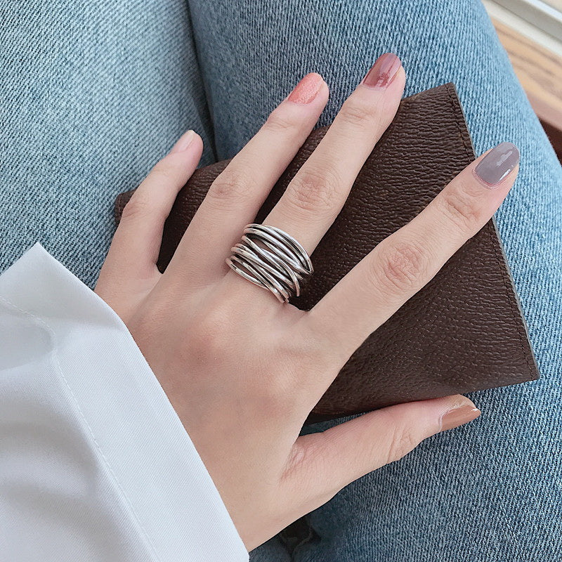 Justérbar Ring i 925 Sterling Sølv med Lagerdesign