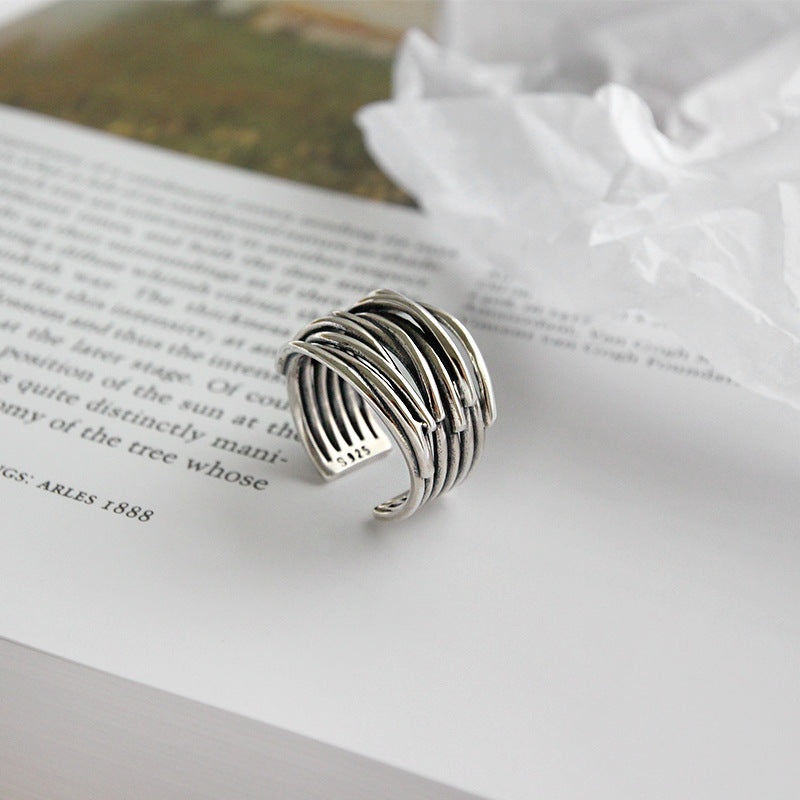 Justérbar Ring i 925 Sterling Sølv med Lagerdesign