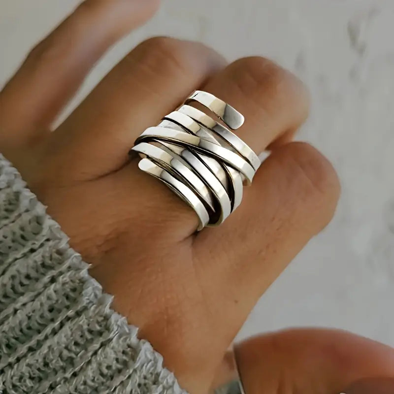 Bliss - Retro Tjock Lager Silver Ring