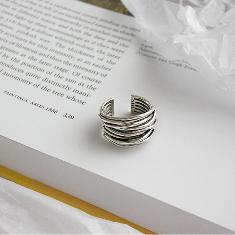 Justérbar Ring i 925 Sterling Sølv med Lagerdesign