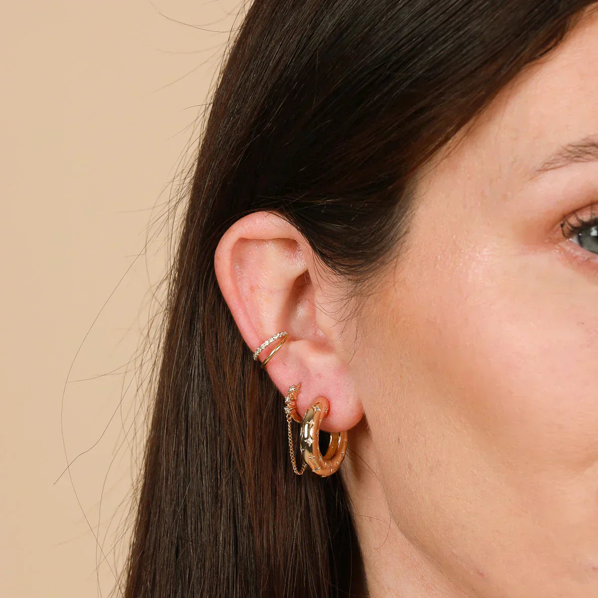 Cosmic Gold Hoop Earrings