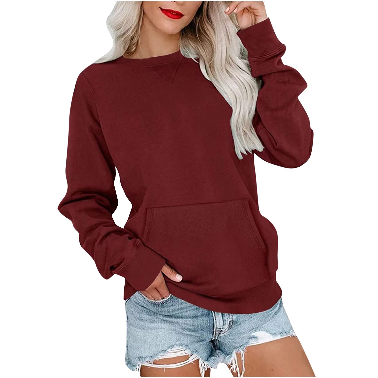 ERMA™ - Women's Lightweight Crewneck Hoodless Sweatshirt