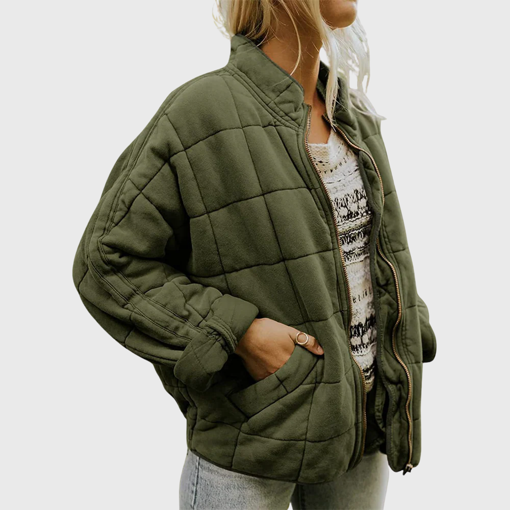 JOSIANE | Elegancka, pikowana kurtka w oversize'owym stylu
