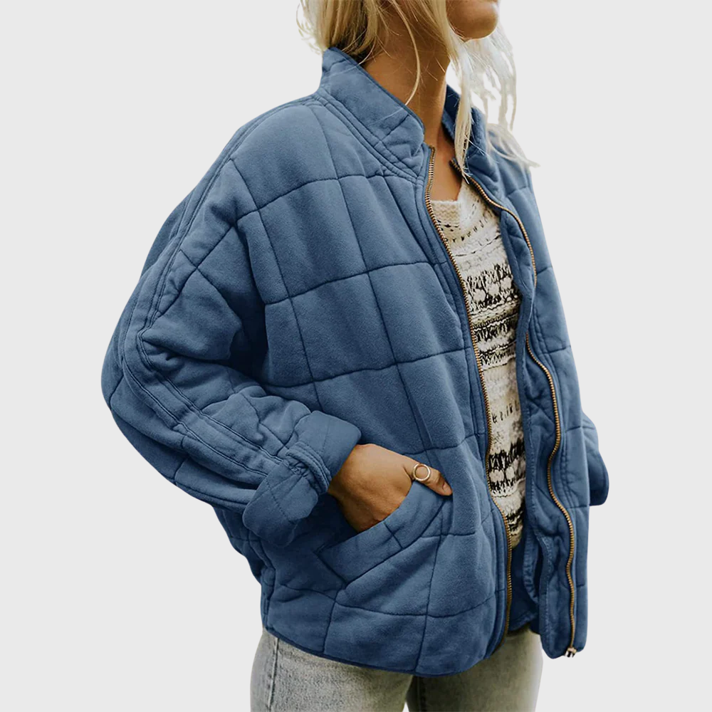 JOSIANE | Elegancka, pikowana kurtka w oversize'owym stylu