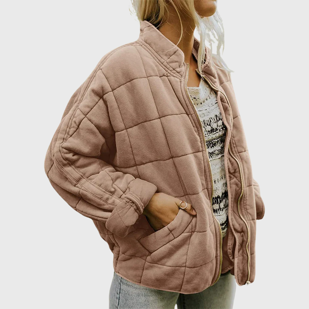 JOSIANE | Elegancka, pikowana kurtka w oversize'owym stylu