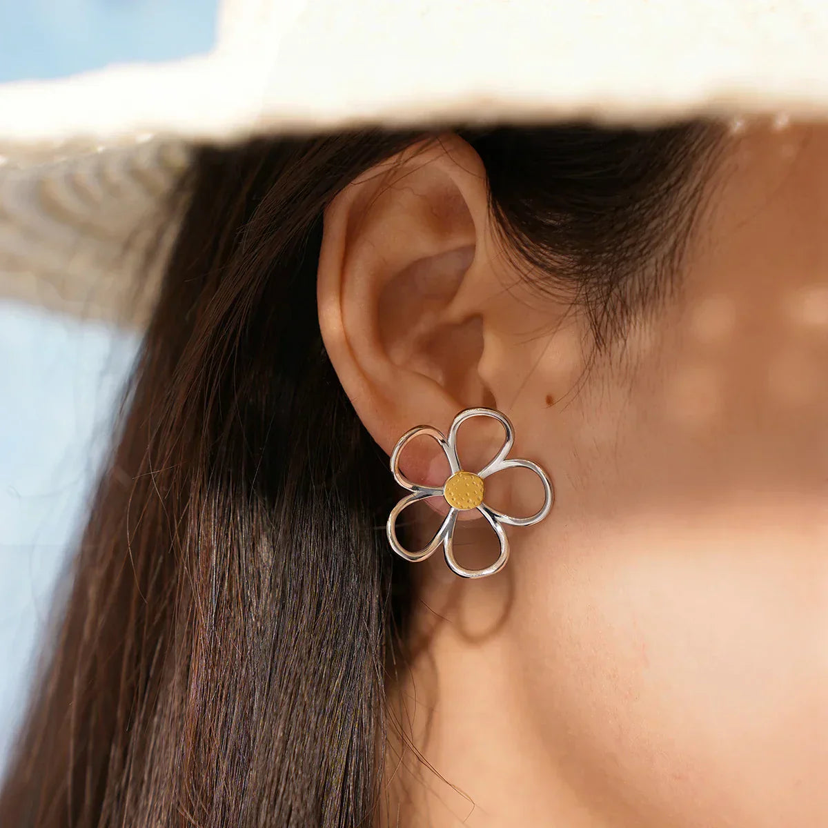 Sunbound Sterling Silver Earrings – Floral Petal Design