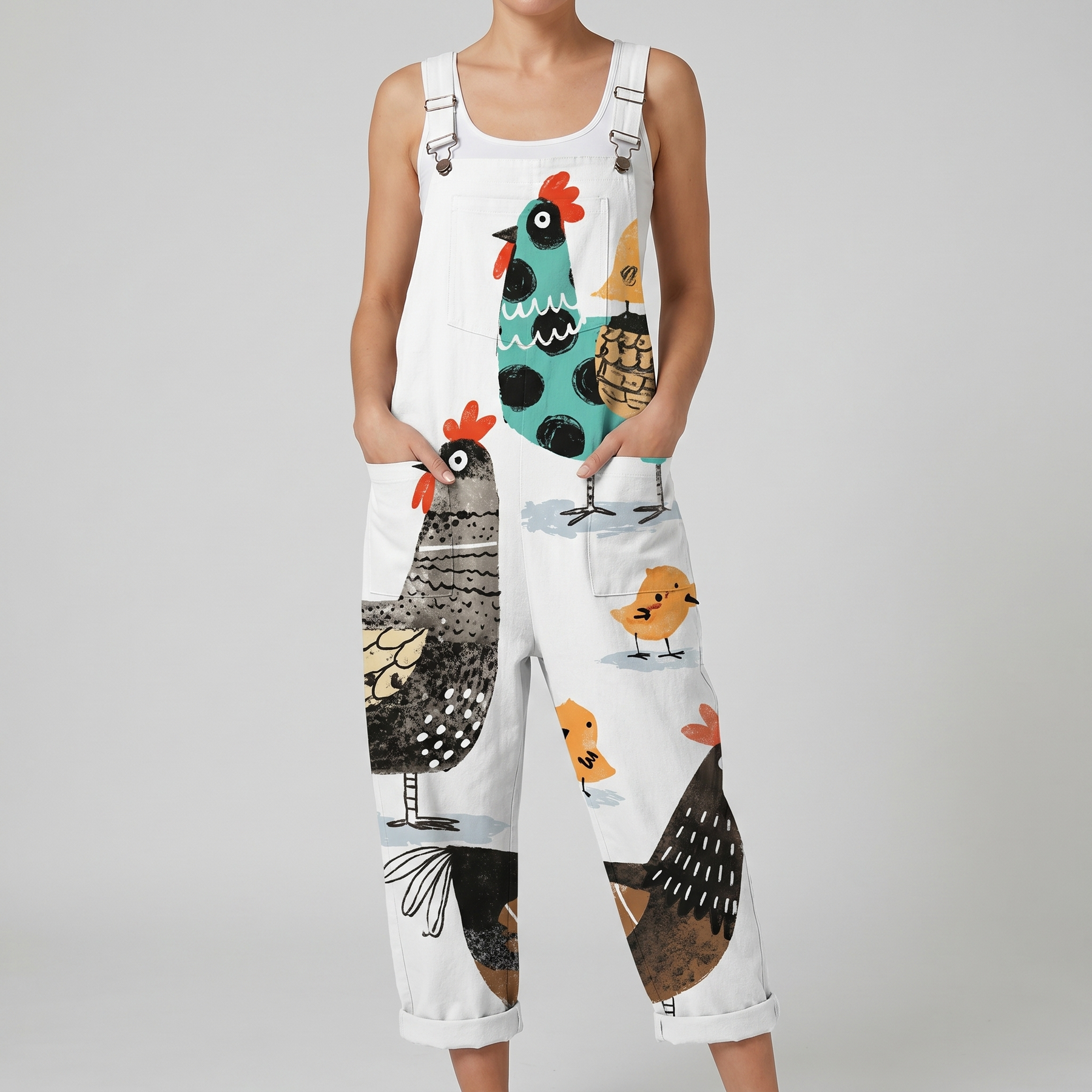 Clucker™ | Folk Art Hen Jumpsuit