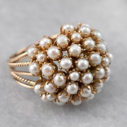 Zola Ring with Inset Pearl