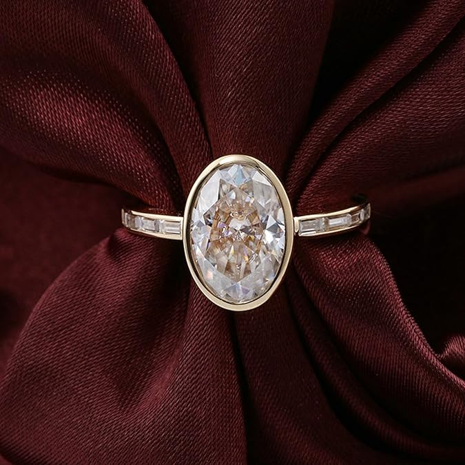Kvinders Forlovelsesring med Hvid Moissanit