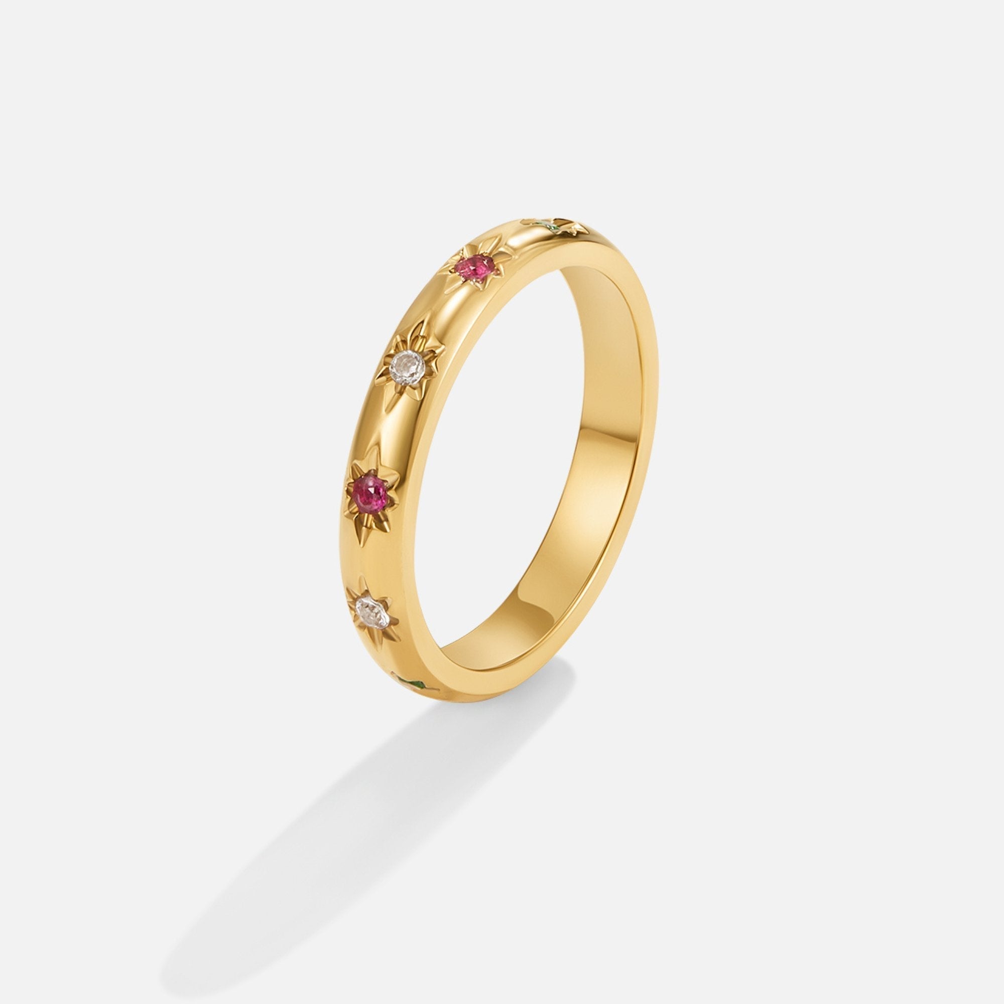 Ring med regnbuekristaller fra Tali